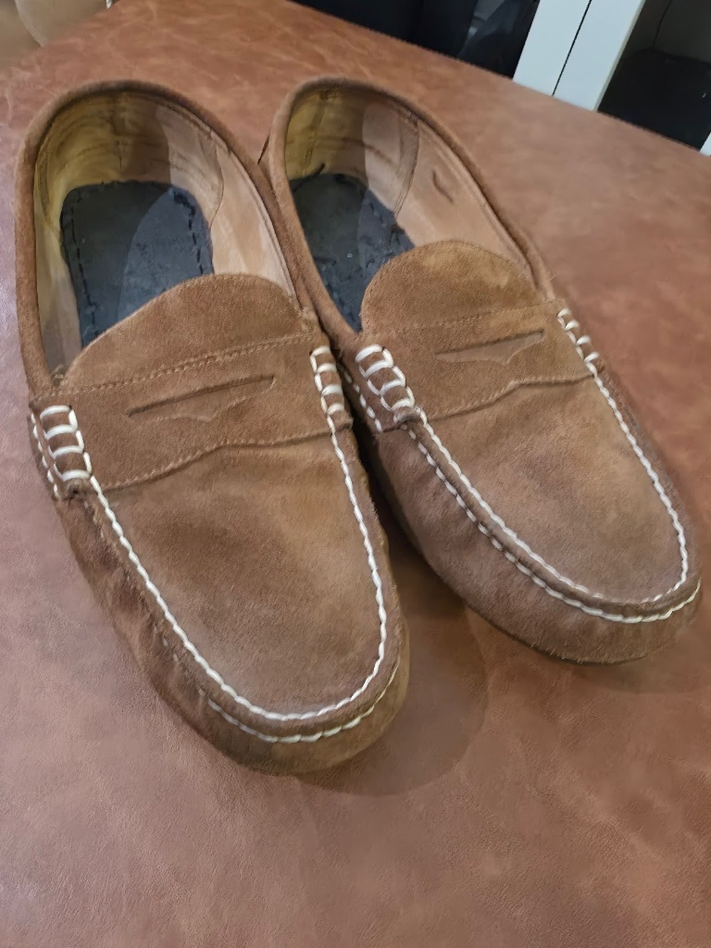 Polo Ralph Lauren Telly Suede Driving Loafers Brown Men’s 14D, EUC